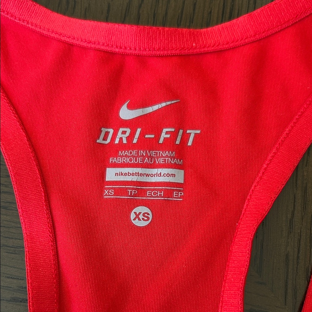 Nike Women’s Bright Red Dri-FIT Racerback Tank - Picture 2 of 5